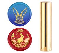 CRASPIRE Sceau en cire à tête à motif en laiton 2 styles 15 mm Mini tampon en cire Lapin de Pâques en cuivre Sceau de logo Sceau rétro en laiton gravé Sceau pour invitation enveloppe emballage vin DIY