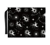 craspire Sun Book Covers Moon Black Book Sleeve 11.6 X 9.3 Pouces Protecteur de Livre pour Livres Brochés Housse de Livre en Tissu Lavable avec Poignée et Poche Supplémentaire pour Les Amoureux