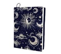 craspire Sun Moon Couverture de Livre Extensible étoile Lavable réutilisable Grande Pochette de Livre en Nylon Protecteur de Livre enveloppes de Cahier élastiques pour 9x11 Pouces Livres à Couverture
