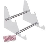 CRASPIRE Support de Clavier en Acrylique à 2 niveau Étagère de Présentation de Clavier Portable Support de Clavier Transparent Support de Rangement de Clavier Amovible pour la Maison le Bureau L'Étude