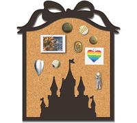craspire Tableau D'Affichage en Liège Encadré avec Épingle en Forme de Château Badge Décoratif en Bois Noir avec Nœud Papillon à Fixer au Mur Motif Princesse Carnaval Broche Souvenir pour la Maison