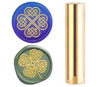 craspire Tampon à cacheter en Cire à tête Motif 2 Styles en Laiton 15 mm Mini Tampon en cuivre Trèfle Fête de la Saint-Patrick Tampon de Sceau en Cire Logo Sceau rétro en Laiton sculpté Tampon scellé