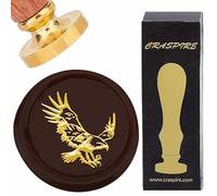 craspire Tampon de Cire Aigle Vintage Amovible 30mm en Laiton Doré Têtes de Tampon de Scellage avec Poignée en Bois pour Enveloppes Invitations Cartes Bricolage Artisanat Anniversaire Mariage