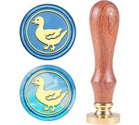 craspire Tampon de Cire, Ancien Tampons de Cire Canard Rétro Bois Tampon Amovible Tête en Laiton 25mm pour Le Mariage Enveloppes Invitations Embellissement Bouteille Décoration