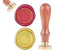 CRASPIRE Tampon de Cire Anneau de Serpent, Cire à Cacheter Tampon Bois Rétro Animal Sceau de Cire 25mm Amovible Tête en Laiton Manche en Bois pour la Carte de Voeux D'Enveloppe D'Invitation de Mariage