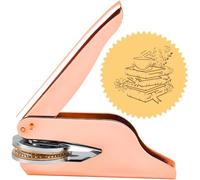 craspire Tampon de Gaufrage de Tasse à Café Personnalisé 1.65" bibliothèque Tasse à Thé Fleur Élégant Sceau D'Invitation Personnalisé Or Rose en Acier Inoxydable Poignée en Laiton Tenu