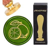 craspire Tampon de Sceau de Cire de Citron Tampons de Scellage Rétro Fruits D'Été Tampon Décoratif à Tête en Laiton Amovible avec Poignée en Bois pour Enveloppe Carte de Voeux Lettre Invitations
