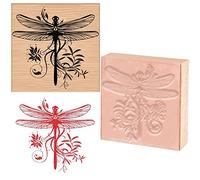 craspire Tampon en Caoutchouc en Bois Libellule Imprimé Tampons Décoratifs en Caoutchouc 3 Pouce/7.5 cm pour la Fabrication de Cartes, Artisanat de Bricolage, Papeterie Scrapbooking, Manuel