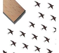 craspire Tampon en Caoutchouc Hirondelle Tampon en Bois Naturel Réutilisable Vintage Carré Décoratif Animal Oiseaux Volants Scrapbooking Petite Impression Sceau pour la Fabrication de Cartes