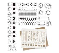 CRASPIRE Tampon en Caoutchouc Transparent Géométrique en Forme de Cœur et D'Étoile Vintage en Silicone Transparent pour Journalisation, Fabrication de Cartes, Bricolage, Scrapbooking, Album Photo Fait