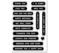 craspire Tampon Transparent Merci Phrase Joyeux Anniversaire Je suis Reconnaissant pour Toi Je suis Désolé Tampon en Silicone Transparent pour la Fabrication de Cartes la Décoration D'Albums