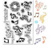 craspire Tampon Transparent Musical pour la Création de Cartes Symboles Musicaux Mots Caoutchouc Silicone Réutilisable pour Journal Cadeau Scrapbooking Gaufrage Album Photo Décoration