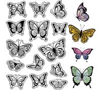 craspire Tampons en Caoutchouc Papillon Vintage Tampons Transparents Transparents Papillons Spécimen Joints en Silicone Timbre pour DIY Scrapbooking Album Photo Cartes Décoratives Fabrication