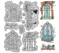 craspire Tampons en Caoutchouc Transparents pour Portes de Jardin Vintage, Papillons de Cour, Joints en Silicone Transparents Réutilisables pour Journalisation, Fabrication de Cartes, Scrapbooking