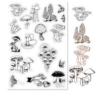 craspire Tampons Transparents en Forme de Champignon Tampons en Silicone Transparents pour la Fabrication de Cartes Fête des Mères Fête des Pères Bricolage Scrapbooking Journal Album Photo Décoratif