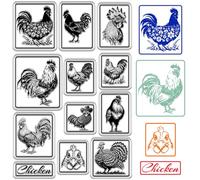 CRASPIRE Tampons transparents en forme de poulet - Tampon décoratif carré en silicone réutilisable - Pour bricolage, scrapbooking, gaufrage, cartes, albums, loisirs créatifs