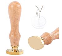 craspire Tête de Conception Ovale de Cachet de Cire Vierge avec Poignée en Bois pour Les Invitations de Mariage, Tête en Laiton Massif sans Gravure pour Invitation à Une Fête, Enveloppe, Carte