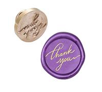 craspire Tête de Timbre de Sceau de Cire Merci Tête de Timbre en Laiton à Cachetage Amovible pour Enveloppes Cadeaux Créatives Invitations Cartes Décoration