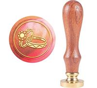 craspire Timbre de Sceau de Cire pour Anneaux de Saint-Valentin Je t'aime 25 mm Tampons de Cire à Cacheter de Mariage Tête de Scellage en Laiton Amovible Vintage Manche en Bois avec Manche en Bois
