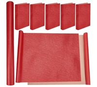 craspire Tissu de Livre de 43 x 16.5 Pouce pour Reliure de Livre en Cuir PU Rouge Surface Lisse Couverture de Base Non Tissée Enveloppes A3 A8 Protection de Carnet de Notes pour Album Scrapbooking