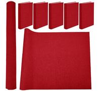 craspire Tissu de Livre de 43 x 16.5 Pouce pour Reliure de Livre Tissu en Lin Tressé Surface en Papier Couverture de Livre Enveloppes de Cahier Protecteur de Couverture de Livre Rouge Fournitures