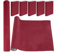 craspire Tissu de Livre en Velours de 51 x 11.8 Pouce pour Reliure de Livre Surface en Tissu avec Dos en Papier Couverture de Carnet Couverture de Livre Rouge Protecteur Fournitures de Reliure