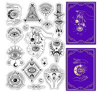 craspire Wicked Eye Tampons Transparents Soleil Lunaire Étoile Cristal Main Transparent Silic1 Tampon Tampon en Caoutchouc pour Scrapbooking Anniversaire Album Photo Thanksgiving Carterie
