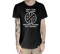 Crass Fight War Not War Punk Hardcore Anarchist Anarchy Symbol T-Shirt Mens Unisex Black Tees XXL
