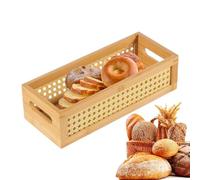 Crate de rangement en rotin rotin boîte de rangement de sandwich | Crate de conteneur de rangement avec poignée, boîte de panier d'organisateur boho durable, panier de rangement