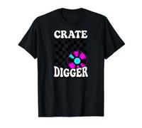 Crate Digger Retro Vinyl Record Collector Audiophile DJ T-Shirt Graphique avec Valeur, Homme, Noir, S