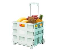 Crate on Wheels, Shopping Cart, Portable Outdoor Carts, Multipurpose and Lightweight Foldable Design for Travel, Beach, Camping, Shopping, Garden, Airport, Classroom, Dawn Green Colored