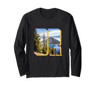 Crater Lake Paysage Inside Bold Letters Or Oregon Randonnée Manche Longue