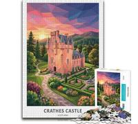 Crathes Castle Geometric Sunset Puzzle pour Adultes | Cadeau puzzle - activité manuelle autour de la table à la maison sur plusieurs sessions.