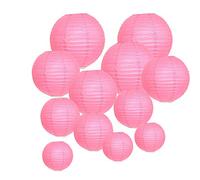 Cratone Lot de 20 lanternes rondes en papier pour décoration de fête d'anniversaire et de mariage - Rose rouge