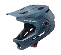 Cratoni Casque de vélo Madcat pour enfant - Casque intégral - Avec mentonnière - S/M 49-56 - VTT - Casque de descente (gris)