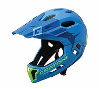 Cratoni Casque de vélo Unisex-Adult, AZU/LIM, 52-56