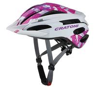Cratoni Casque de vélo Unisex-Adult, Blanco/Rosa, 49-55