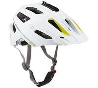 Cratoni Fahrradhelm All Track Casque de vélo Mixte, White/Yellow Rubber, 58-62 cm