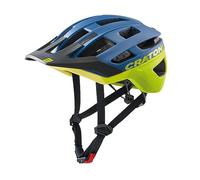 Cratoni Allrace Casque de vélo Mixte-Adulte, Bleu/Jaune, M-L 56-61