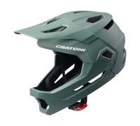 Cratoni Madcat Casque de vélo intégral pour enfant avec mentonnière Taille S/M 49-56 VTT Casque Downhill (sage)