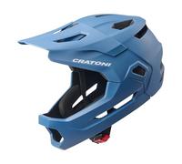 Cratoni Madcat Casque de vélo intégral pour enfant avec mentonnière Taille S/M 49-56 VTT Casque Downhill (bleu)