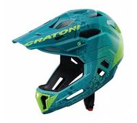 Cratoni Unisexe - Casque C-Maniac pour Adulte - Bleu pétrole/Vert Mat - M