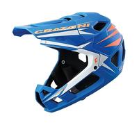 Cratoni Unisexe - Casque Interceptor pour Adulte - Bleu/Orange Fluo Mat, M