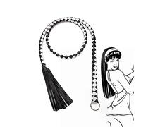 Cravache en cuir pour les jeux de rôle (argent)