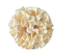 Cravate à cheveux à volants, chouchous avec ruban de, Apricot S | Chouchous froncés pour femmes, sensation de soie, ruban floral, cravate de cheveux, princesse élégante, de