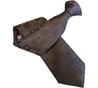 Cravate à clipser pour homme Motif carreaux carrés Marron, marron, Clip On Tie Length: 20 inches