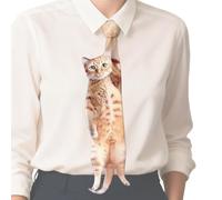 Cravate À Imprimé Félin Pour , Tissu Au Toucher Soie À Imprimé Animal Haute Densité, Accessoire De Mode Fantaisiste, Démarreur De Conversation Pour Fête De Noël Et Mariage | Cadeau Pour Les Amour