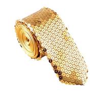 Cravate à paillettes étincelantes pour femmes et hommes - Cravate pour événement de nuit - Pour tenue décontractée et formelle - Cravate lumineuse, jaune, taille unique