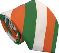 Cravate à rayures pour homme Irlande Irlande Eire Drapeau, Vert, orange, blanc, Standard Tie Length: 57 inches