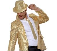 Cravate à Sequins - WIDMANN - Or - Accessoire de déguisement pour Soirée Disco